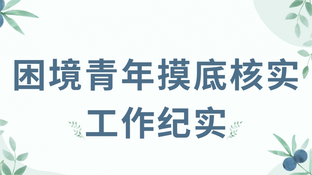困境青年摸底核实工作纪实
